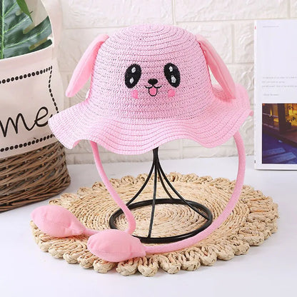 Summer Moving Ears Wide Brim Beach Hat Straw Hats Sun Hat Fisherman's Hat