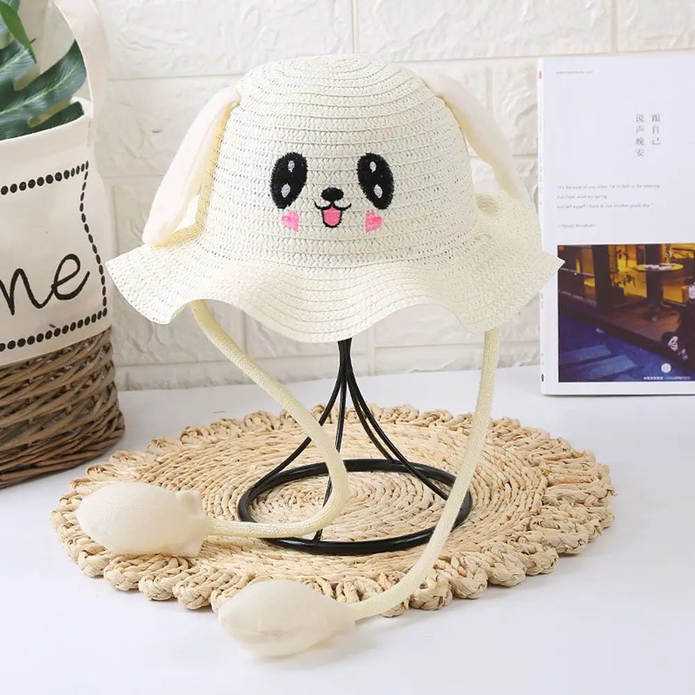 Summer Moving Ears Wide Brim Beach Hat Straw Hats Sun Hat Fisherman's Hat