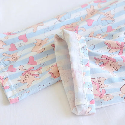 2025 Japanese New Women's Sleepwear 100% Cotton Knitted Soft Pants Cartoon Loose Pants Home Bottoms Womens Pajama Pants