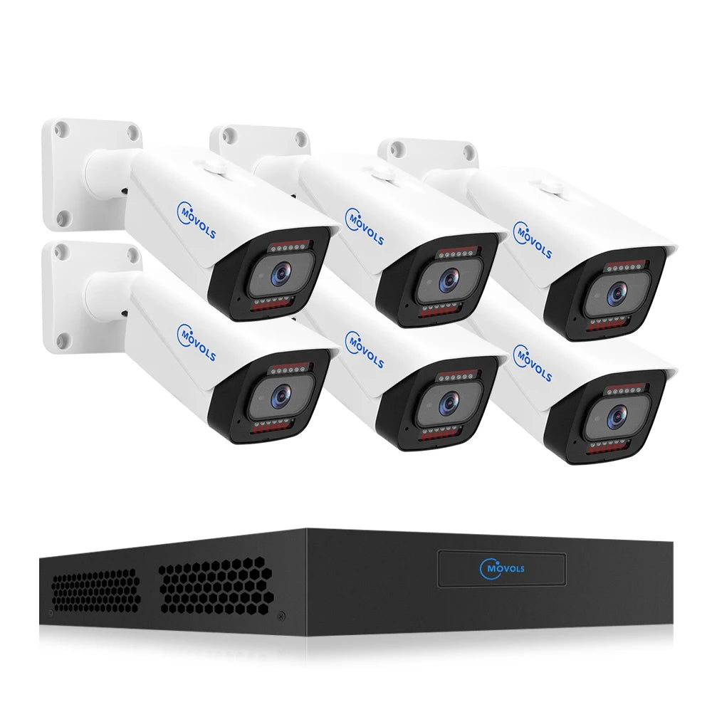 MOVOLS 4K 8MP POE Security Camera System 8CH P2P AI Video Surveillance Kit Two Way Audio Outdoor Home 8MP IP Camera CCTV Nvr Set
