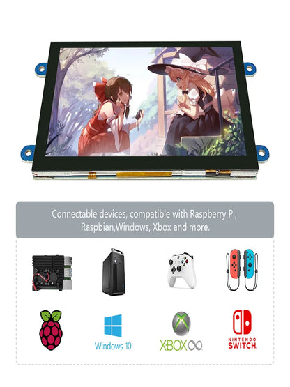 5 inch Display 800×480 monitor with Windows-support raspberry pi Portalil Monitor full hd Touch  IPS LCD  hdmi Compatible Screen