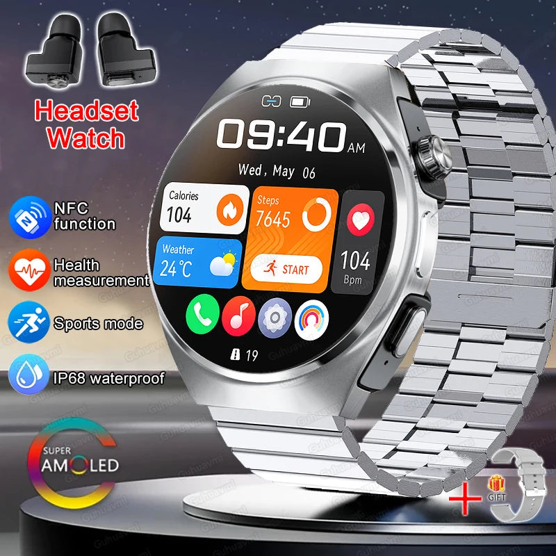 Man Smartwatch TWS Headset NFC Smartwatch