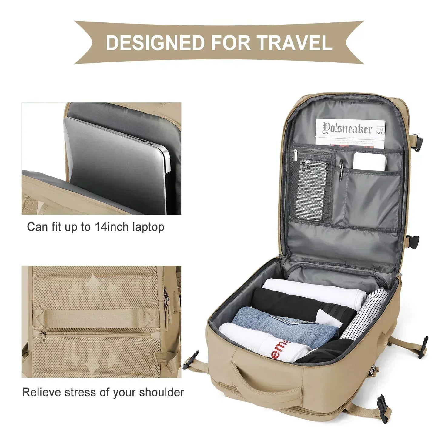 Laptop Backpack for Aeroplane Travel,