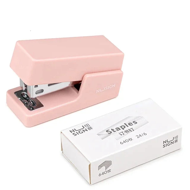 Mini Stapler Set Portable Color Paper Binding Machine Use 24/6 26/6 Staples Fashion Stationery Office Supplies