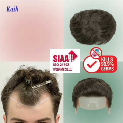 Heren Toupet Zwart Bruin Haar