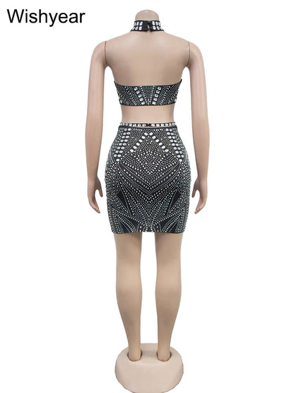 Stras Steentjes Tweedelige