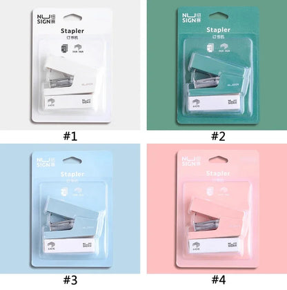 Mini Stapler Set Portable Color Paper Binding Machine Use 24/6 26/6 Staples Fashion Stationery Office Supplies