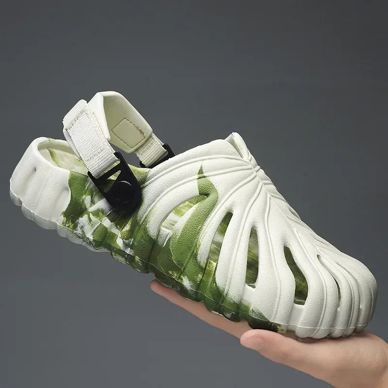 Male Slipper Platform Cloud Monstera Funny Leaf Home Soft Slides Sandals Outdoor Summer Ladies House Shoe Flat Men Female Beach