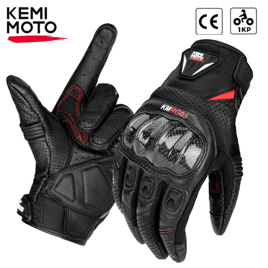 Leather Gloves Men's Motorbike