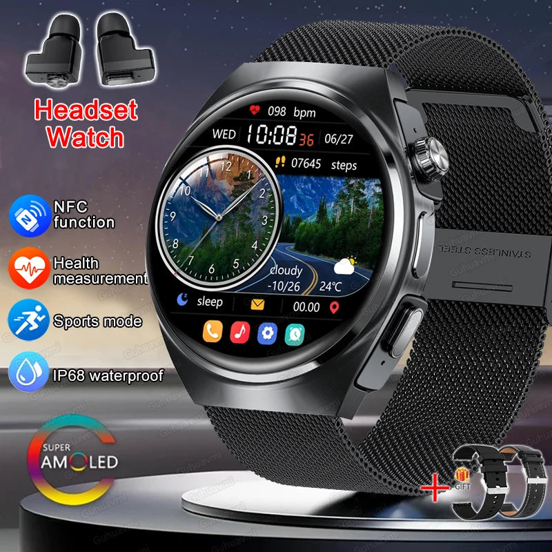 Man Smartwatch TWS Headset NFC Smartwatch