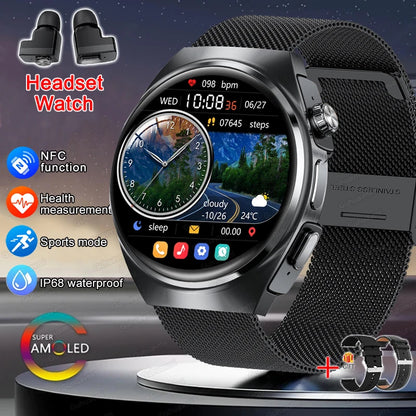 Man Smartwatch TWS Headset NFC Smartwatch