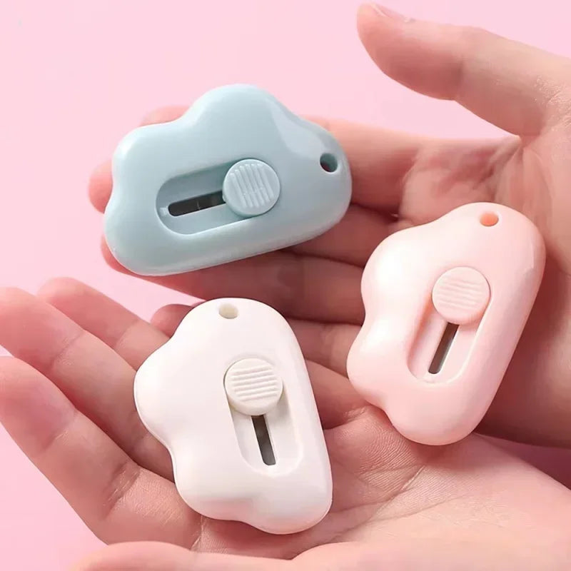 Cute Cloud Mini Retractable Utility Knife Portable Small Pocket Sized Student Art Knife Express Unpacking Office Paper Cutting