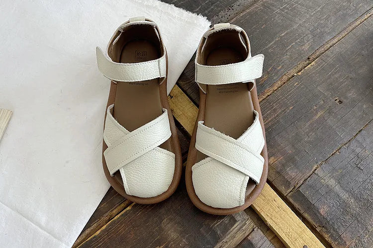 Careaymade-Genuine leather soft surfaces comfortable sandals,original big women's shoes,summer hollowed out women beach shoes