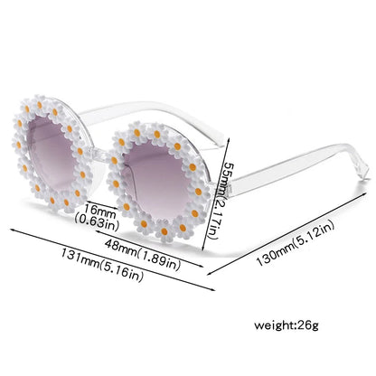 Cute Daisy Baby Sunglasses Fashion Outdoor Travel Beach UV Protection Glasses for Boy Girl 1-6 Years Kids Photography Props