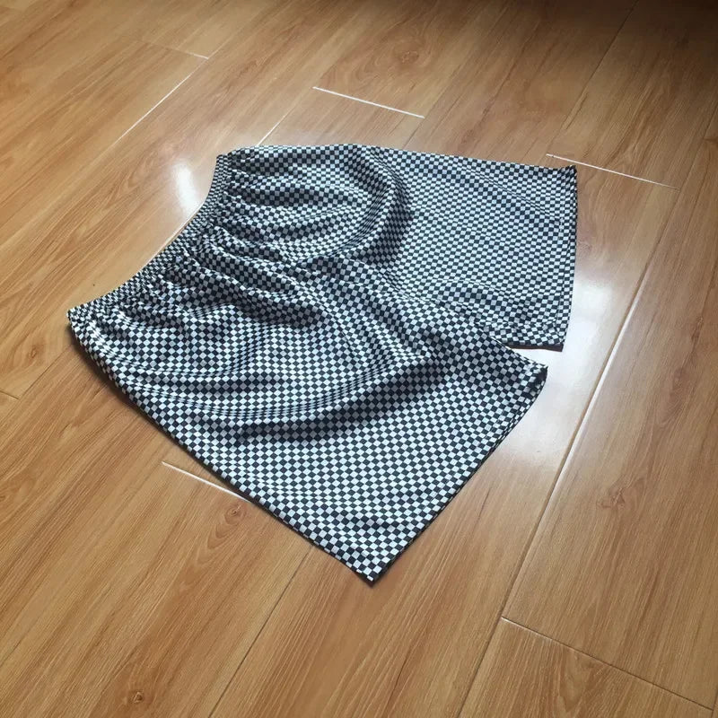 Men Fashion Satin Silky Pajamas Smoothy Glossy Beachwear Shorts Breathable Comfy Home Sleepwear Casual Thin Quick Dry Leg Boxers