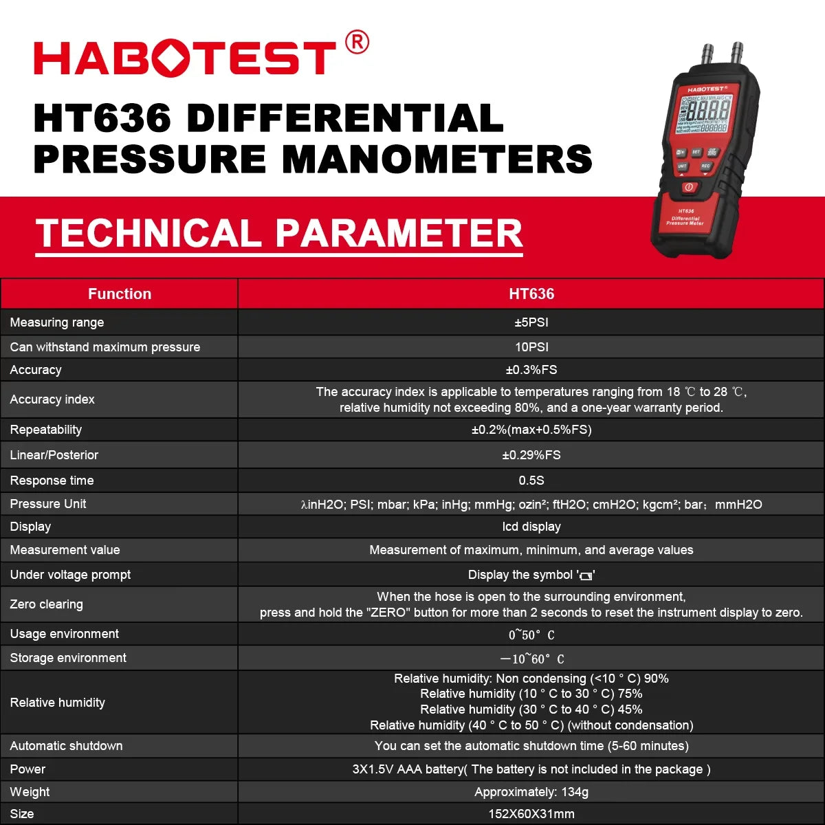 Digital Pressure  Manometer