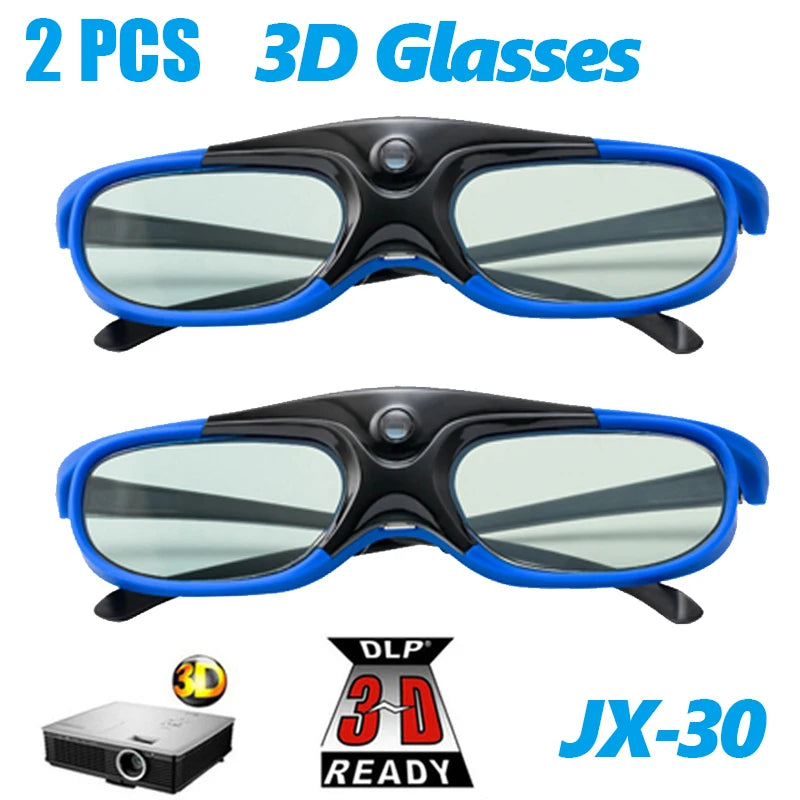 2PCS 3D Glasses Active Shutter 96-144HZ for BenQ Acer X118H P1502 X1123H H6517ABD H65108D Optoma JmGo V8 XGIMI Projector