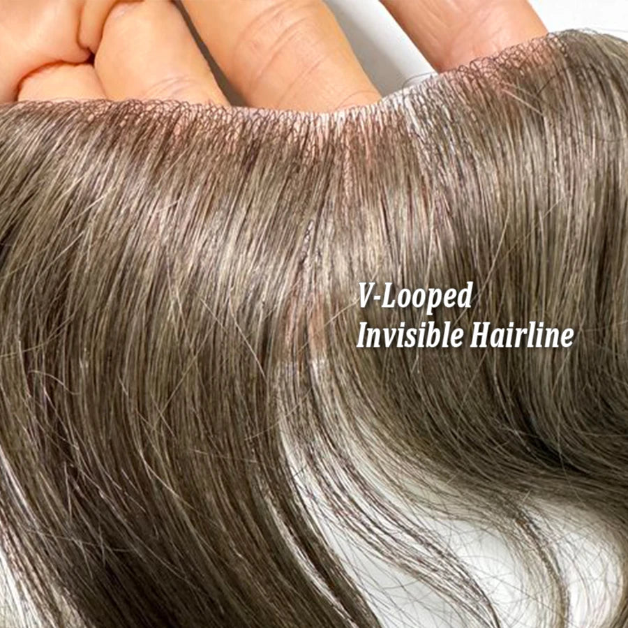 Heren Toupet Zwart Bruin Haar