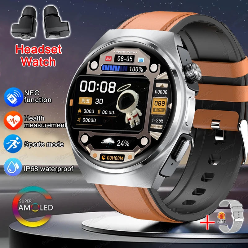 Man Smartwatch TWS Headset NFC Smartwatch