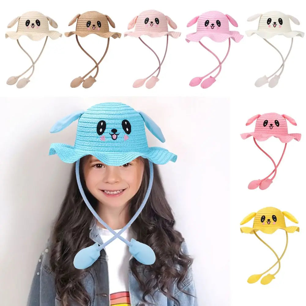 Summer Moving Ears Wide Brim Beach Hat Straw Hats Sun Hat Fisherman's Hat