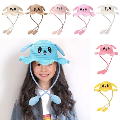 Summer Moving Ears Wide Brim Beach Hat Straw Hats Sun Hat Fisherman's Hat