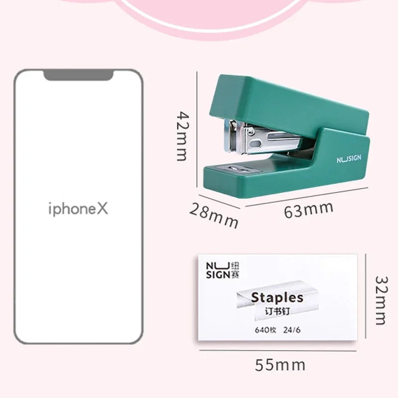 Mini Stapler Set Portable Color Paper Binding Machine Use 24/6 26/6 Staples Fashion Stationery Office Supplies