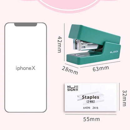 Mini Stapler Set Portable Color Paper Binding Machine Use 24/6 26/6 Staples Fashion Stationery Office Supplies