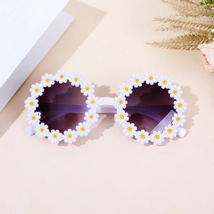 Cute Daisy Baby Sunglasses Fashion Outdoor Travel Beach UV Protection Glasses for Boy Girl 1-6 Years Kids Photography Props