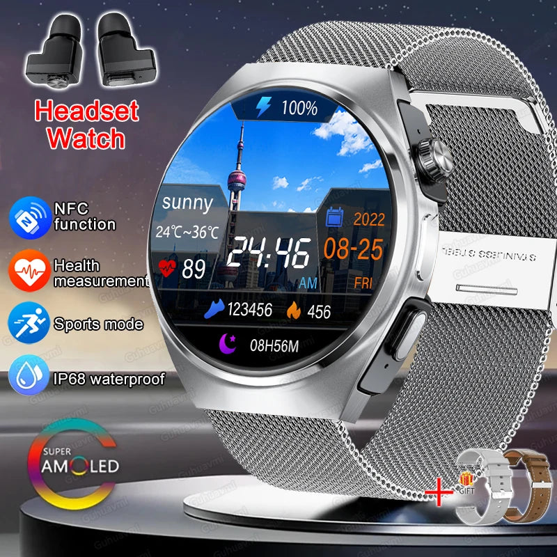 Man Smartwatch TWS Headset NFC Smartwatch
