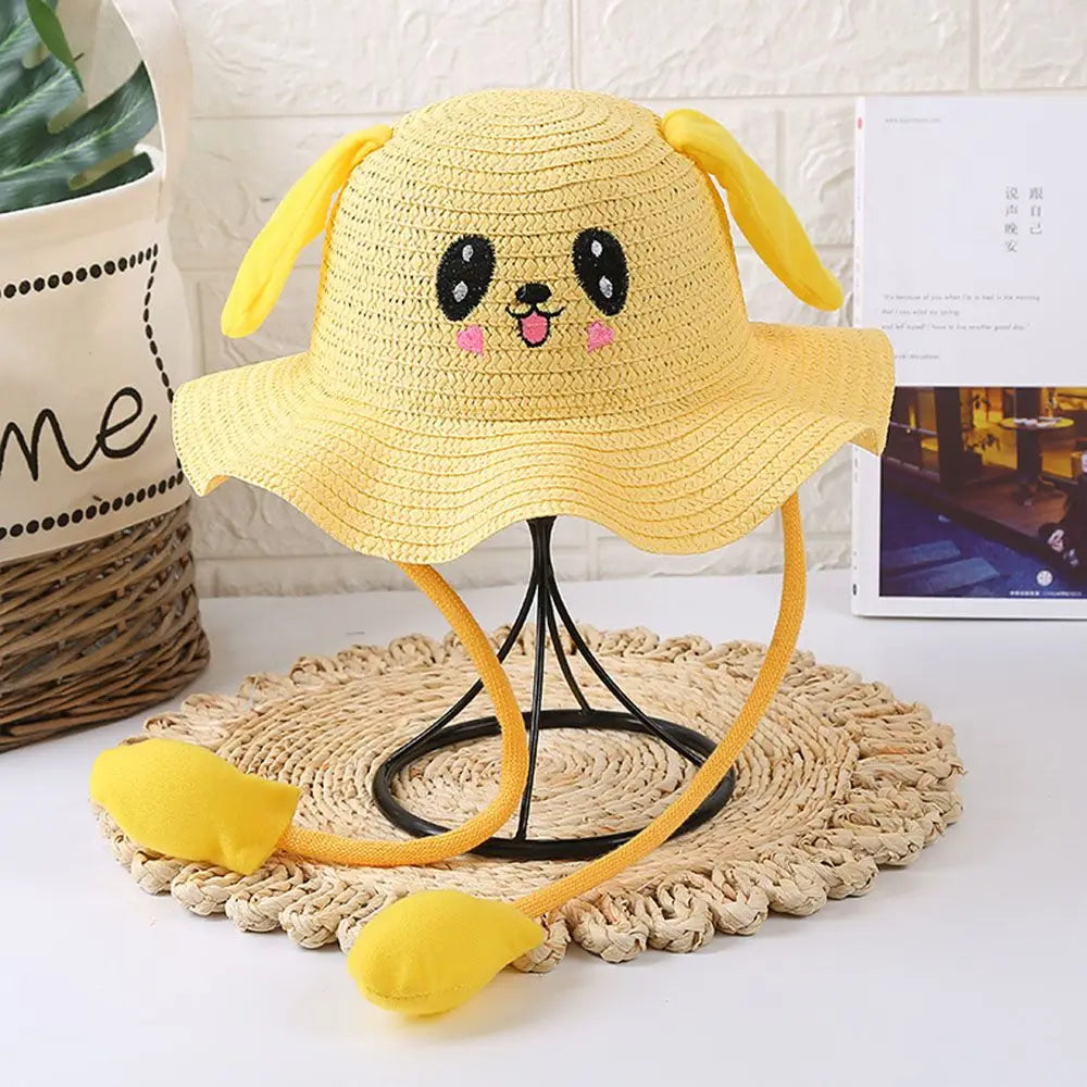 Summer Moving Ears Wide Brim Beach Hat Straw Hats Sun Hat Fisherman's Hat