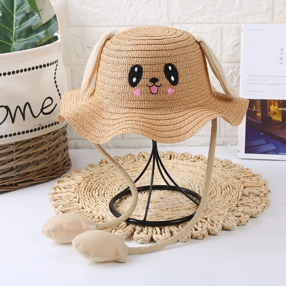 Summer Moving Ears Wide Brim Beach Hat Straw Hats Sun Hat Fisherman's Hat