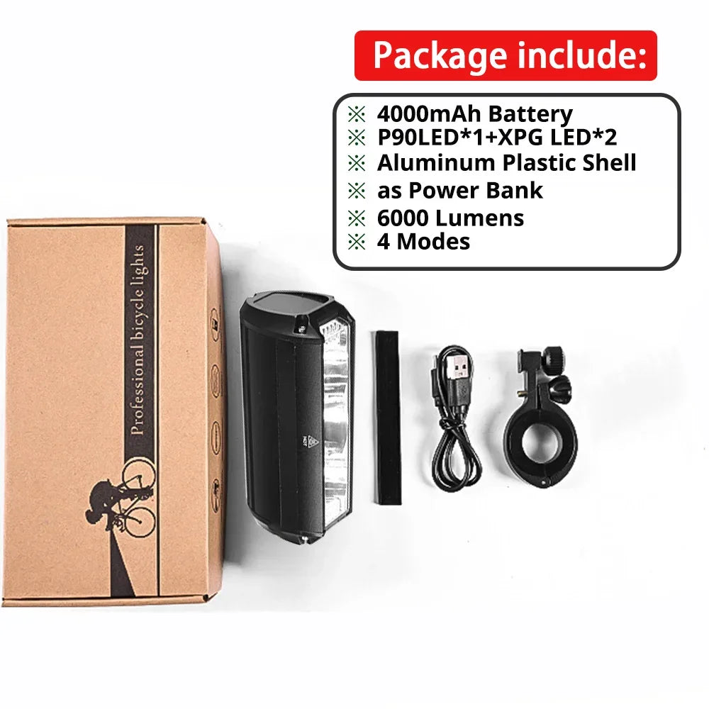 10000LM Bicycle Light Front Bike Light Waterproof 8000mah 5*P90 Flashlight USB Charging MTB Road Cycling Lamp Accessories