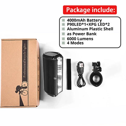 10000LM Bicycle Light Front Bike Light Waterproof 8000mah 5*P90 Flashlight USB Charging MTB Road Cycling Lamp Accessories