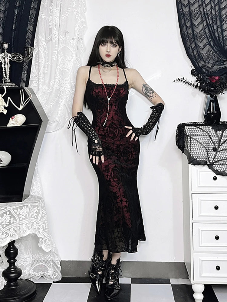 Elegant Goth Dress Women