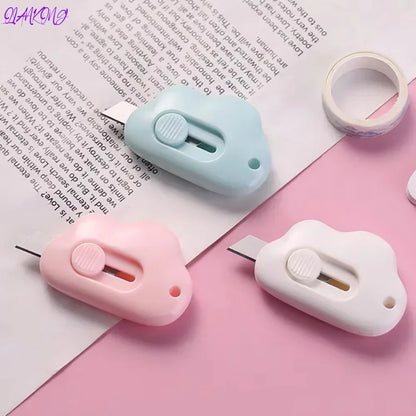 Cute Cloud Mini Retractable Utility Knife Portable Small Pocket Sized Student Art Knife Express Unpacking Office Paper Cutting