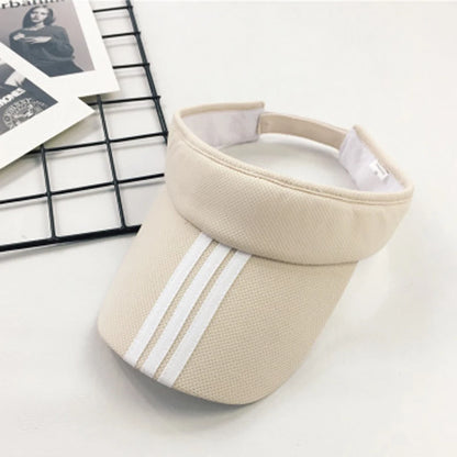 Summer Tennis Caps Sun Sports Visor Hat For Men Women Running Beach Baseball Caps Solid Color and striped golf hats Adjustable