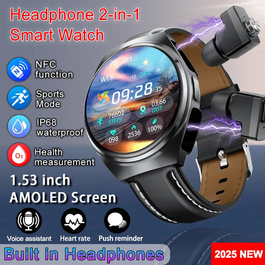 Man Smartwatch TWS Headset NFC Smartwatch