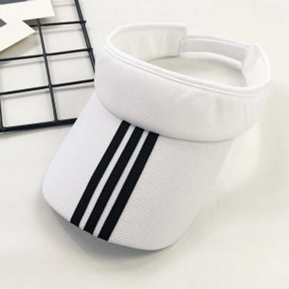 Summer Tennis Caps Sun Sports Visor Hat For Men Women Running Beach Baseball Caps Solid Color and striped golf hats Adjustable