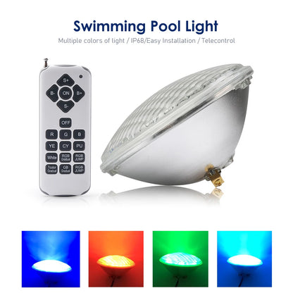 Swimming Pools Outdoor IP68 Waterproof PAR56 Underwater Lamp RGB Light with Remote Controller Warm and Cold White without RC
