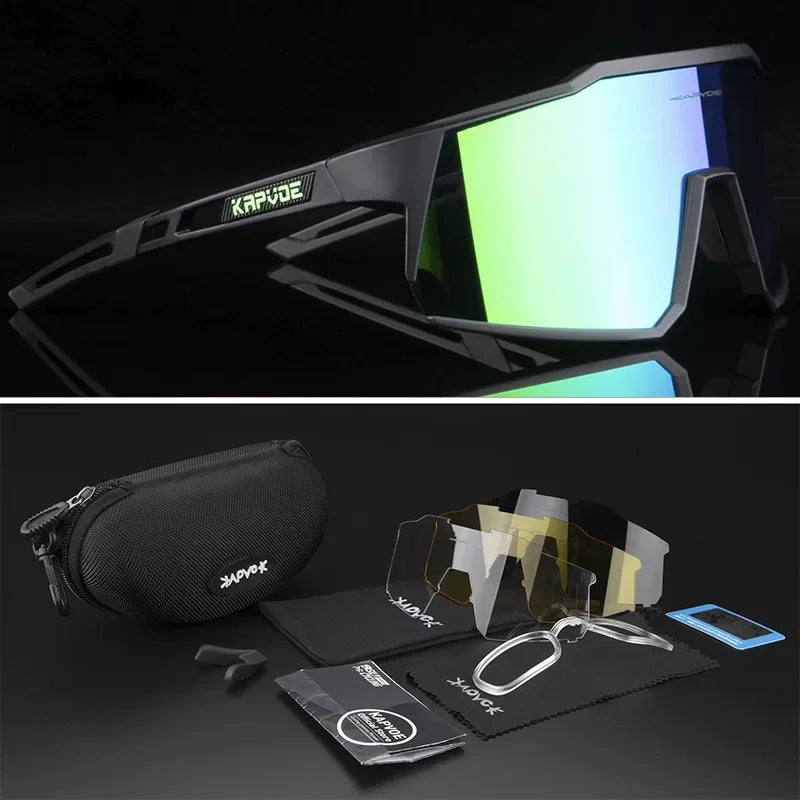 4 Lens Men Women Cycling Glasses Polarized Sport MTB Road Bike Goggles UV400 Bicycle Eyewear Fishing Running Driving Sunglasses