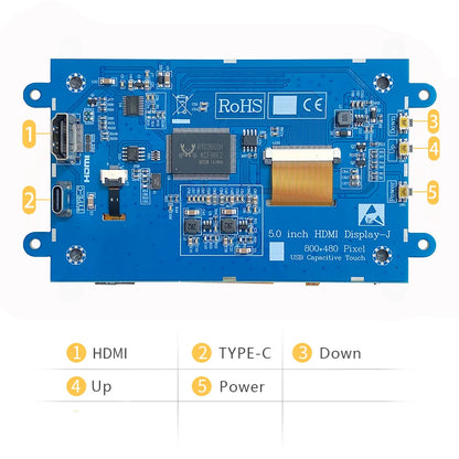5 inch Display 800×480 monitor with Windows-support raspberry pi Portalil Monitor full hd Touch  IPS LCD  hdmi Compatible Screen
