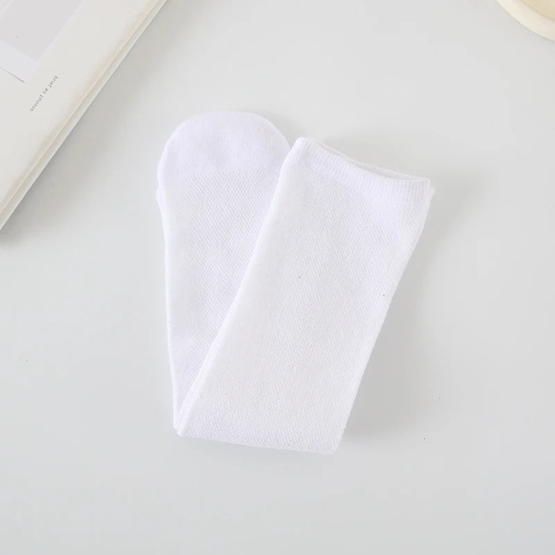 Spring summer socks for children girls mesh breathable striped cute mid-tube stockings student over the knee high long socks