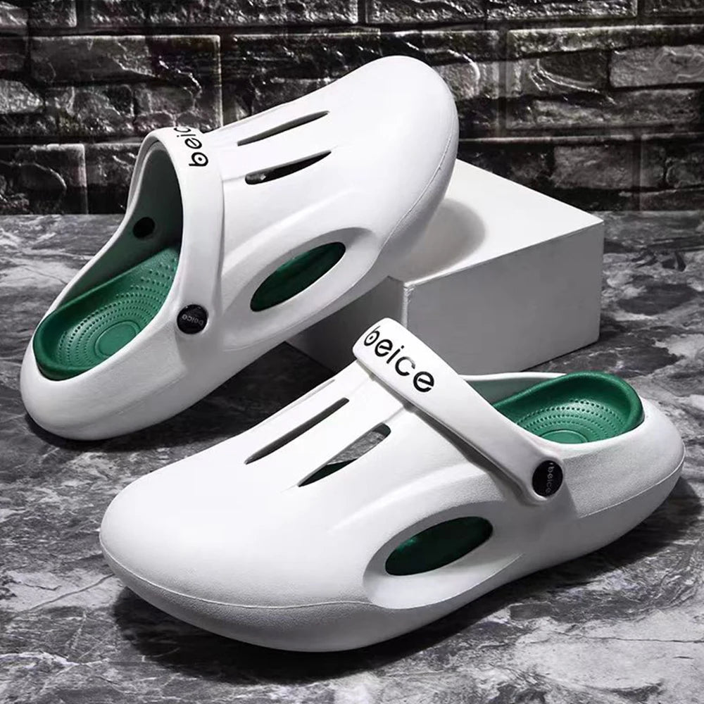 Comwarm 2024 Summer Clogs Slippers For Woman Summer Fashion Platform Hole Shoes Beach Sandals Casual Indoor Bathroom House Shoes