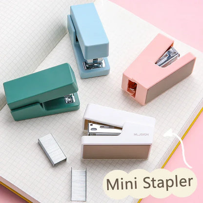 Mini Stapler Set Portable Color Paper Binding Machine Use 24/6 26/6 Staples Fashion Stationery Office Supplies