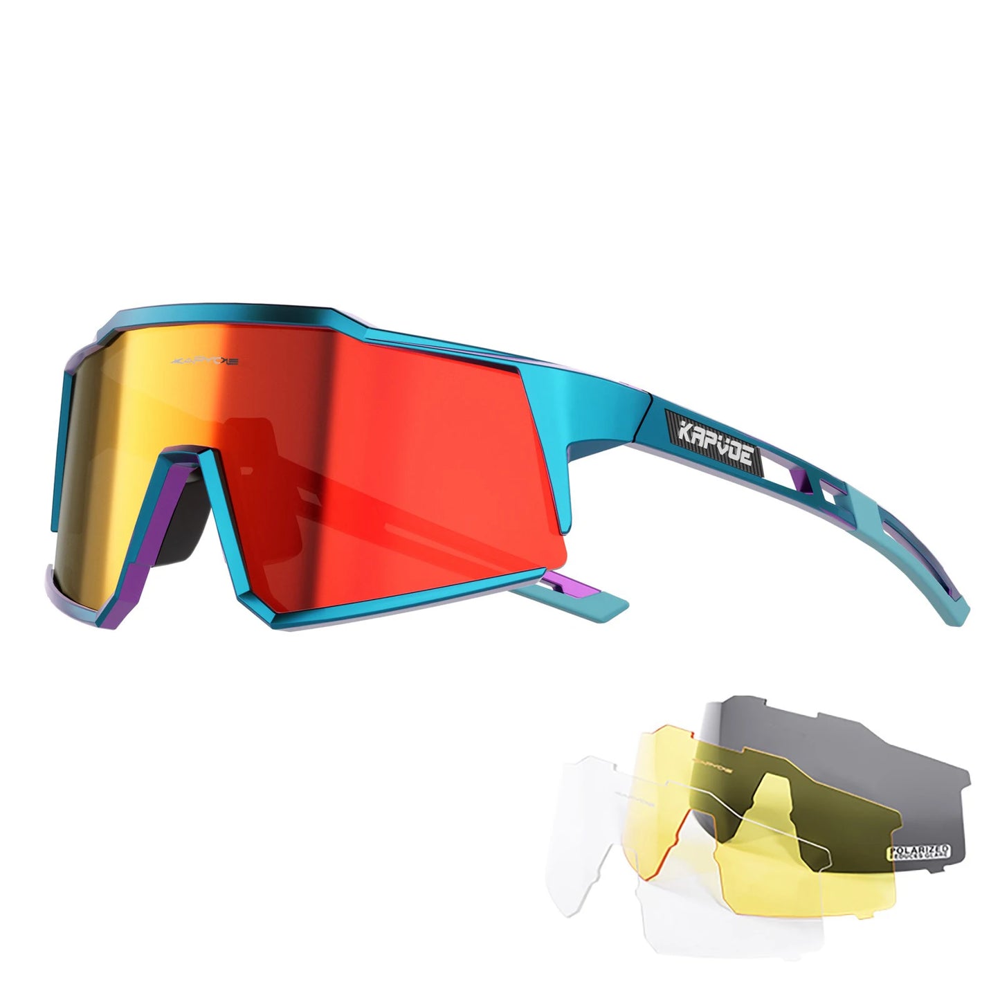 4 Lens Men Women Cycling Glasses Polarized Sport MTB Road Bike Goggles UV400 Bicycle Eyewear Fishing Running Driving Sunglasses