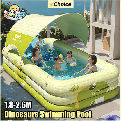 1.8-2.6M PVC Inflatable Swimming Pool Children's Cute Home Outdoor Large Pool for Family for Backyard Baby Indoor Bath Bathtub