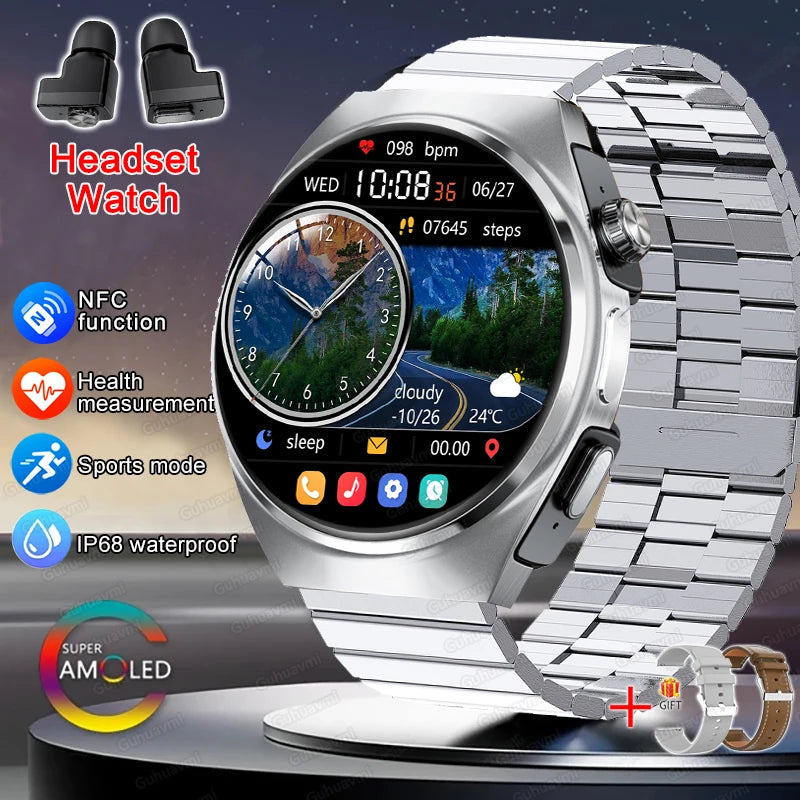 Man Smartwatch TWS Headset NFC Smartwatch