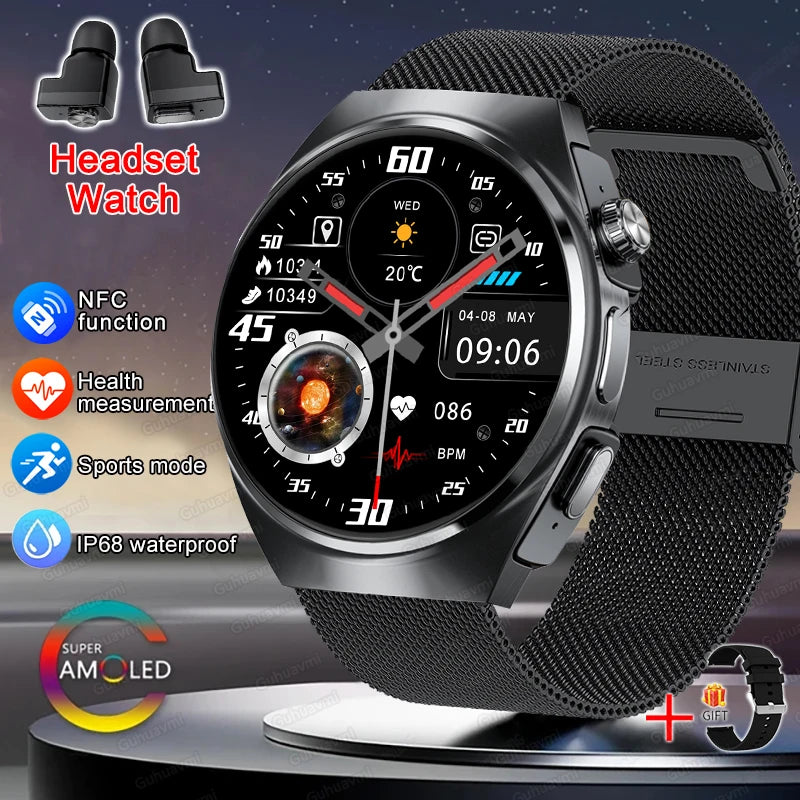 Man Smartwatch TWS Headset NFC Smartwatch