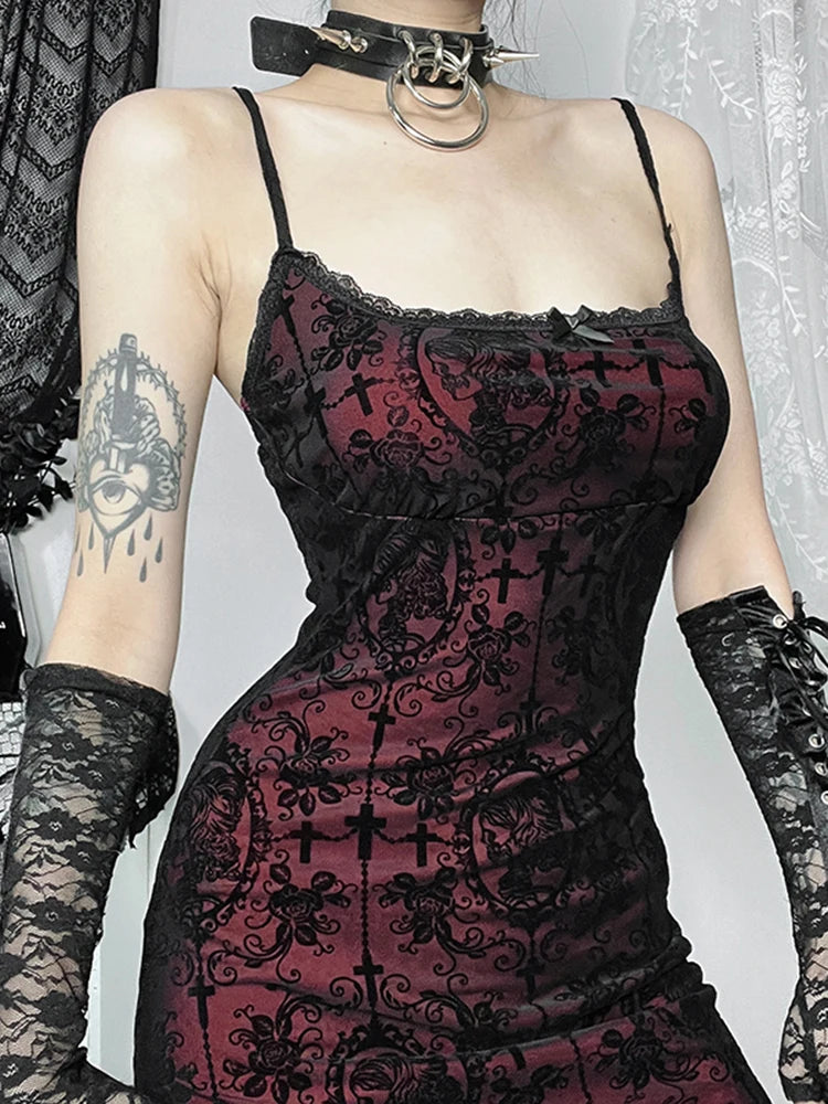 Elegant Goth Dress Women