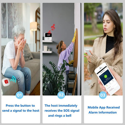 Caregiver Wireless WiFi Elderly Pager SOS Call Button Emergency